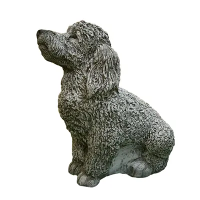 Produktbild von Pudel Figur für den Garten und Teich zur Dekoration, aus Steinguss Neu Frostfest Witterungsbeständig, Tierfigur zur Gartengestaltung SO-827