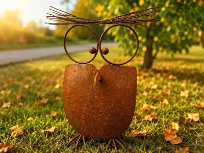 Produktbild von Bornhöft Edelrost Eule XL Gartendeko Metall Figur 40 cm Höhe Kautz