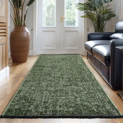 Produktbild von Carpetsale24, Baumwolle Teppich Chenille Waschbar, Boho-Stil, Rutschfest & Weich, für Wohnzimmer, Schlafzimmer, Grösse: 80x250 cm