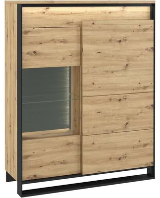 Produktbild von Vitrine QUANT QA06 artisan eiche + schwarz