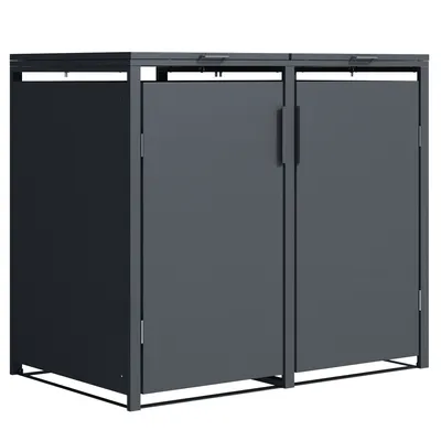 Produktbild von DEGAMO Mülltonnenbox klein 2er MÜNCHEN 115x62x102cm für Tonnen 120 Liter, grau