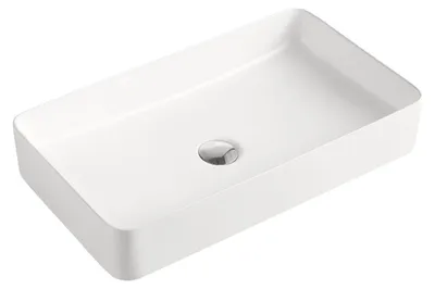 Productafbeelding van Beitz & Walz AqvaCeramica opzetbak "SlimRim" zonder overloop, 605 x 350 mm, wit