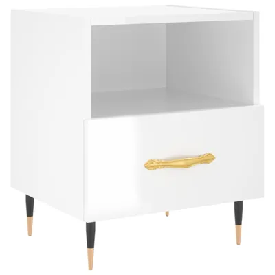 Produktbild von Nachttisch Hochglanz-Weiß 40x35x47,5 cm Holzwerkstoff