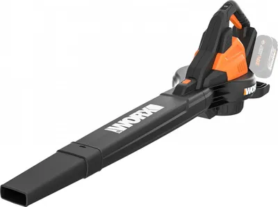 A black and orange leaf blower is shown against a white background.