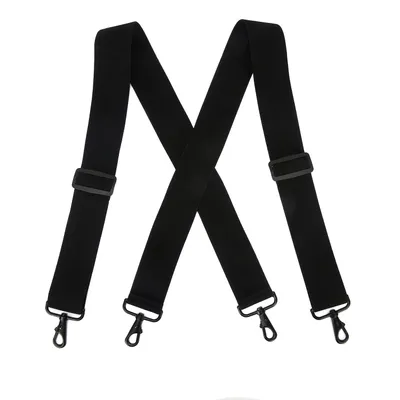 Produktbild von 5 cm Extra Breiter Hosenträger 4 Haken Herren Schwarz