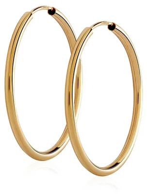Produktbild von NKlaus Paar runde Creolen, 585er Gelbgold, 1,8mm stark, Ø30mm