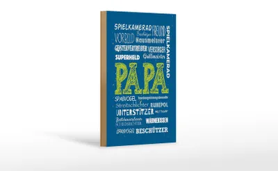 Produktbild von Holzschild Spruch 12x18cm Papa Superheld Vorbild Beschützer