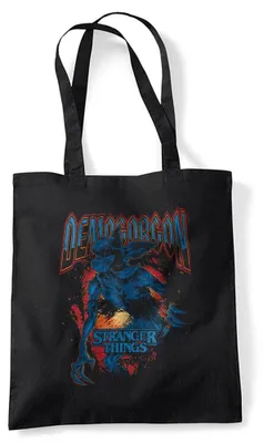 Zdjęcie produktu dla Torba wielokrotnego użytku z motywem Demogorgona z serialu "Stranger Things", kolor: czarny