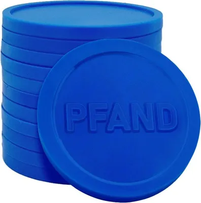 Produktbild von CombiCraft Wertmarken mit Relief „Pfand“ blau Ø29mm - 100 Stück