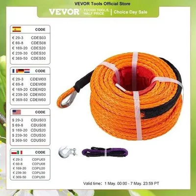 Produktbild von Robustes Abschleppseil 30M Orange für schwere Belastungen und sicheres Abschleppen