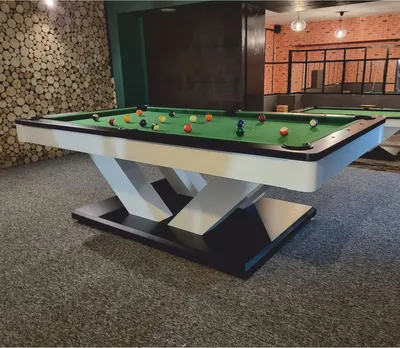 Produktbild von Casa Padrino Luxus Pool Billardtisch / Esstisch 8ft Weiß / Schwarz / Grün