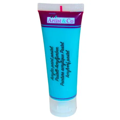 Produktbild von Acrylfarbe 75 ml 1 Tube Türkis Pastell Künstlerfarbe Malfarbe für Malen und Basteln