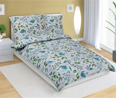 Immagine prodotto di Set di lenzuola in cotone - Verde, kaki, grigio - 140x200, 70x90