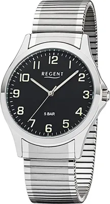 Produktbild von Regent Metall Herren Uhr 1242428 Analog Armband-Uhr silber Zugarmband D2UR1242428