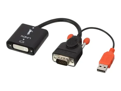 Produktbild von Lindy 38184, 0,2 m, DVI-D, VGA (D-Sub) + USB, Weiblich, Männlich, Nickel