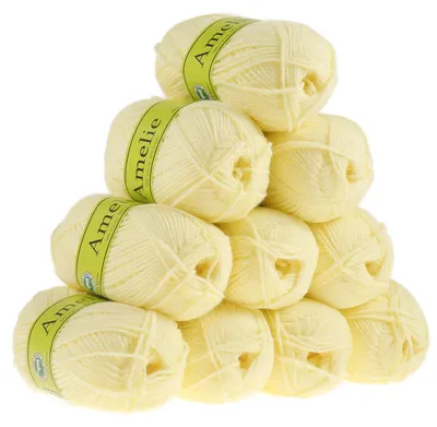 10 x 50g Pflegeleichtes Strickgarn AMELIE, gelb