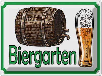 Produktbild von vianmo Blechschild 30x40 cm Biergarten Bier Brauerei Essen Trinken