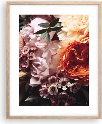 Produktbild von Gerahmtes Poster - Rahmen in heller Eiche - Blumen Getreide Rosen - 40x50 cm - Wand Bild - Wanddeko - Wandbilder - Kunstposter - Wandposter - Bilderrahmen - Bilder - Kunstdruck - P2NPA40x50-4692