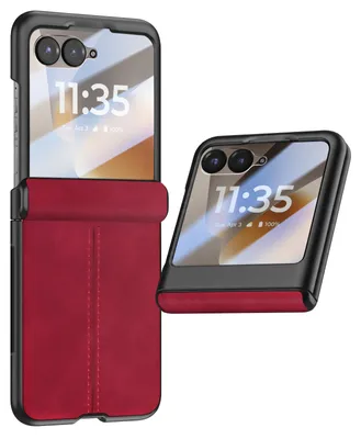 Obrázok produktu pre Puzdro Avizar pre telefón Motorola Razr 70 s ochranným sklom na obrazovku, farba: bordová
