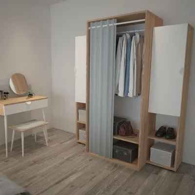 Immagine prodotto di Armadio Guardaroba 150x56x184h cm Krell rovere bianco