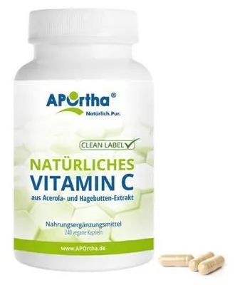 Produktbild von Aportha natürliches Vitamin C vegetarisch Kapseln 240 St