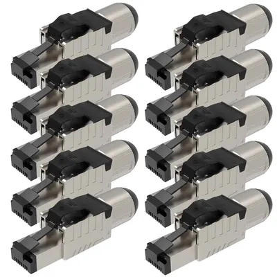 Produktbild von Netzwerkstecker RJ45 Stecker Cat8 CAT8.1 10 Steckverbinder werkzeuglos geschirmt