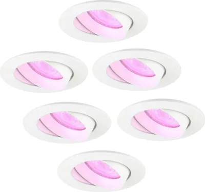 Produktbild von Ledvion 6er Set LED Einbaustrahler Rund Weiss RGB dimmbar smart