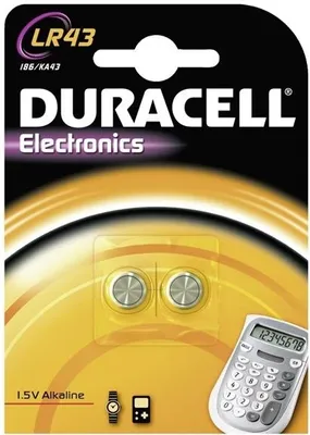 Produktbild von Duracell Batterie Alkaline Knopfzelle LR43 1.5V Blister (2-Pack) 052581