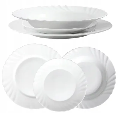 Produktbild von Kadax Speiseteller-Set 3-teilig Weiß Hartglas