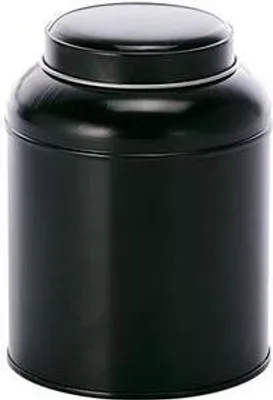 Produktbild von Runde Dose Globe, schwarz, mit Innendeckel, 230 g, 13 cm hoch, 10 cm Durchmesser
