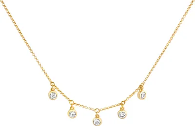 Produktbild von Zeeme Basic Halskette 925/- Sterling Silber 45cm gelb Zirkonia weiß 358250265V