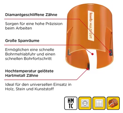 Zdjęcie produktu dla kwb 499068 Piła otwornica 68 mm 1 szt