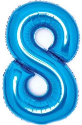 Produktbild von amscan Folienballon Zahl 8 blau 49x66cm