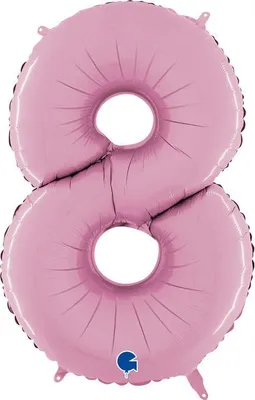 Zdjęcie produktu dla Balon Foliowy Cyfra 8 Różowa Pastel Pink, 66 cm Grabo