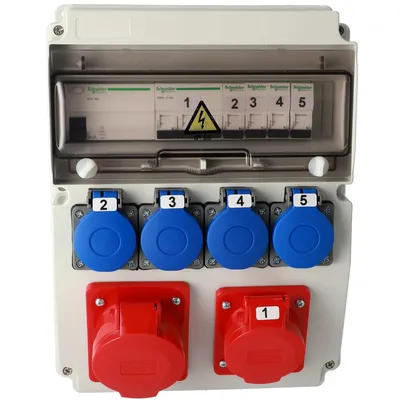 Obrázok produktu pre Kompletný staveniskový rozvádzač EDO ASTAT 295 PLUS IP65 32A/5P, 16A/5P, 4x230V s poistkami Schneider