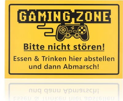 Produktbild von FunX Gaming Zone Schild - Wandschild Zocken als Geschenkidee und Zimmer Deko für Gamer, Teenager oder Erwachsene - 30 x 20 cm