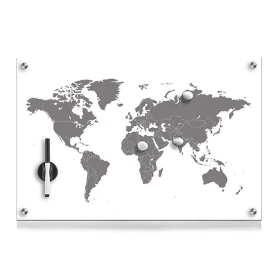Zdjęcie produktu dla Tablica magnetyczna World + 3 magnesy, 60x40 cm, ZELLER