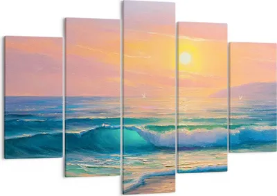 Produktbild von Bild auf Leinwand - Leinwandbild - Meer Welle Ufer - 150x100cm - Wand Bild - Wanddeko - Wandbilder - Leinwanddruck - Bilder - Kunstdruck - Wanddekoration - Leinwand bilder - Wandkunst - EA150x100-3915