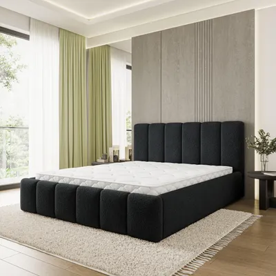 Produktbild von Masseno Polsterbett ATTORA Q 160x200 cm, Polsterbett mit Bettkästen - Schwarz, QUELLE 100