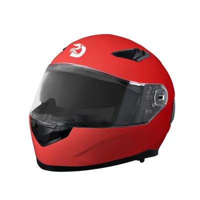Produktbild von Sportlicher Integralhelm Motorradhelm mit Doppelvisier ECE 22-06 atmungsaktiv stoßfest für Herren Damen Motorrad Roller, Matt Rot, XXL(60-61 CM)