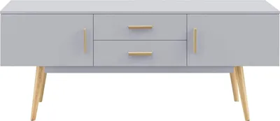 Produktbild von TV-Schrank Alavus TV-Schrank mit 2 Schubladen 140x40x56cm hellgrau
