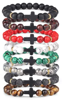 Image de Solidchoice - Coffret de 8 bracelets pour hommes et femmes - Pierre naturelle