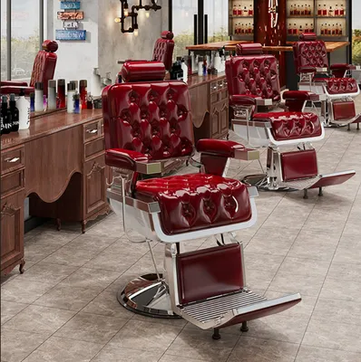 Produktbild von 360Home Vintage Drehstuhl Stuhl Rückenlehne Design Coiffeurstuhl E Rot【YS654】