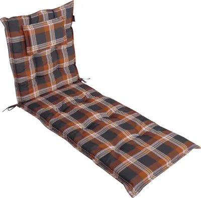 Produktbild von LILENO HOME Sonnenliege Auflage als [1er Set - Rollliege] in Karo Rot - Gartenliegen Auflage perfekt für Strandliege - Polster Auflage für Gartenliege (188x60x8cm) MAR