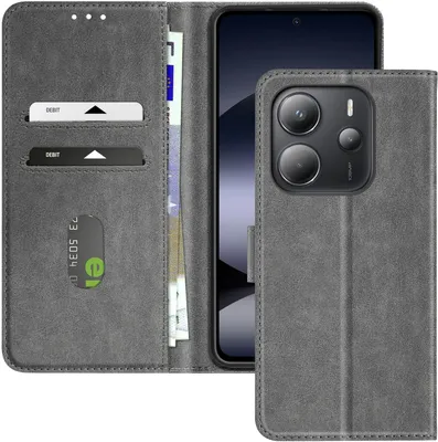 Produktbild von Avizar, Kunstlederetui mit Standfunktion Xiaomi Redmi Note 14 4G, Grau