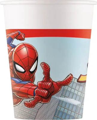 Produktbild von 8 Spiderman Pappbecher aus Karton 200 ml -