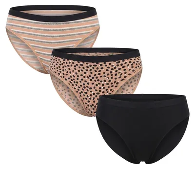 Imagen del producto de Paquete de 3 tangas de algodón elásticos para mujer con bolsillos, modelo D4C17