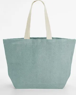 Image de Westford Mill W466 | Soft Washed Jute Beach Bag Sac de plage - Couleur : Duck Egg Blue - Taille : 35 x 37 x 18 cm
