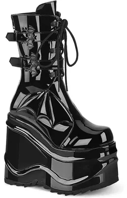 Produktbild von DemoniaCult Plateaustiefel - Wave-150 Black Patent 38