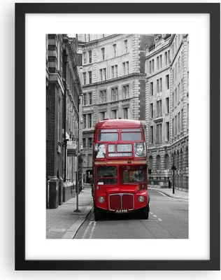 Produktbild von Gerahmtes Poster - Schwarzer Rahmen - Bus england urlaub london - 30x40 cm - Wand Bild - Wanddeko - Wandbilder - Wandposter - Bilderrahmen - Bilder - Kunstdruck - Wandbild - P2BPA30x40-2153